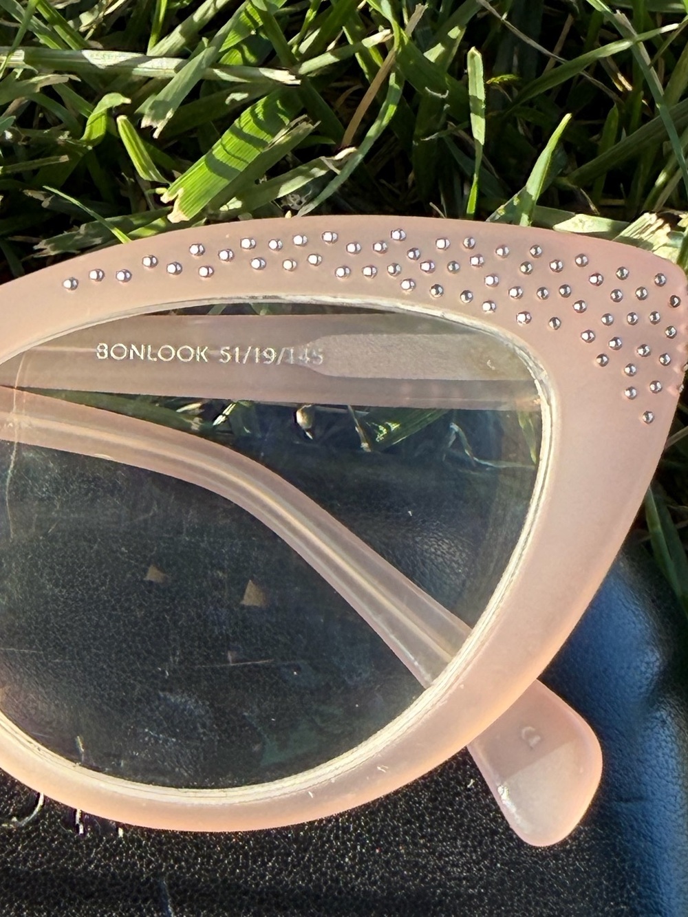 Rare BonLook Keiko Barbie Pink Studded Cat Eye Frames 51/19/145 - Picture 3 of 8